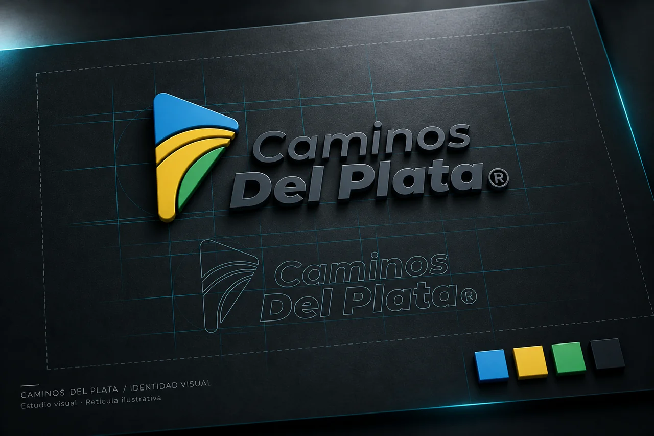 Desarrollo de marca · Paleta de colores · Retícula ilustrativa para Caminos del Plata