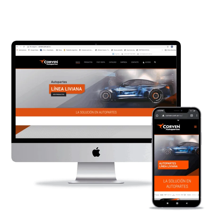 Diseño web para Corven para Corven
