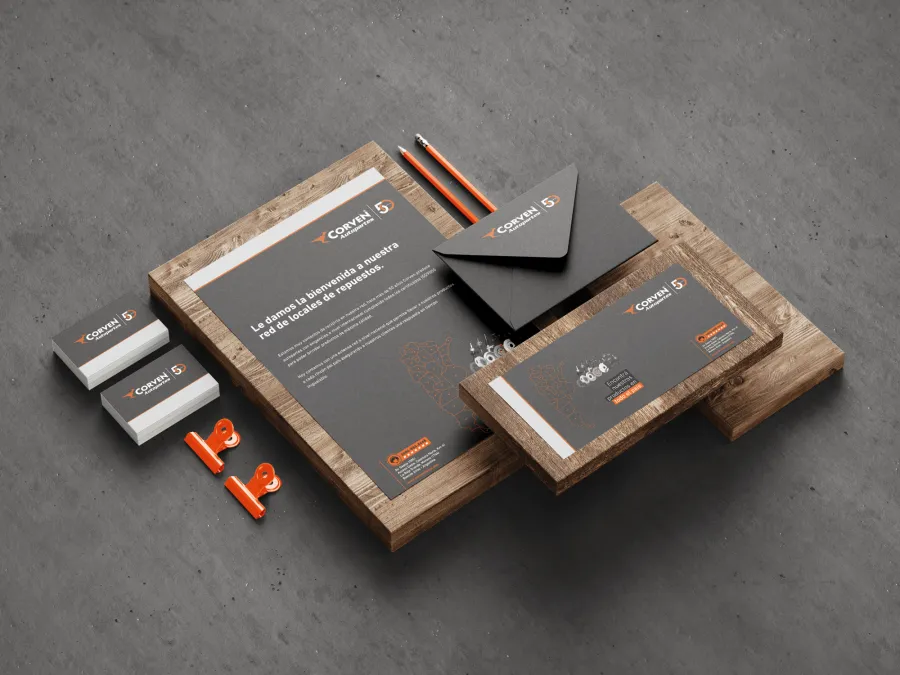 Papelería institucional para Corven Autopartes