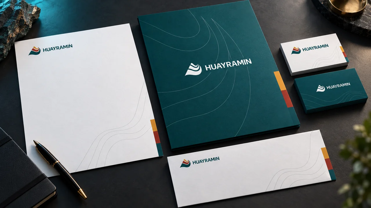 Papelería · Visualización conceptual basada en la identidad para Huayramin