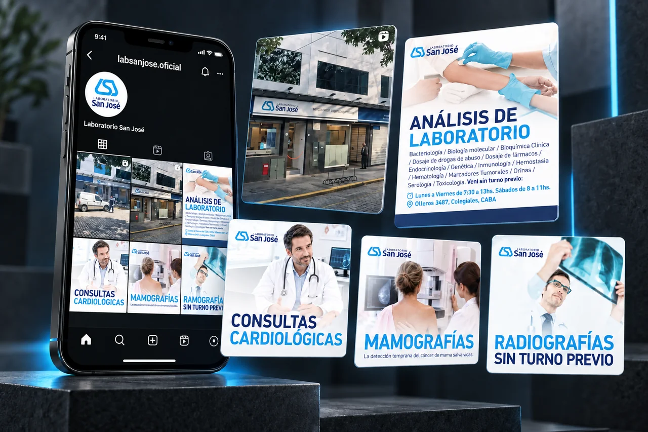 Redes sociales · Grilla y publicaciones de Instagram para Laboratorio San José